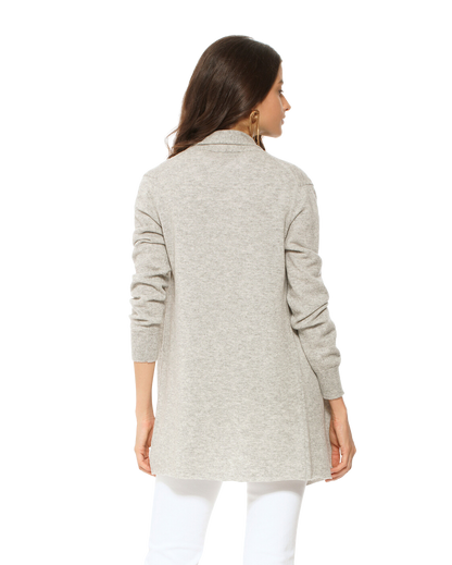 Monticelli Pure Cashmere Open Front Cardigan Light Grey 3