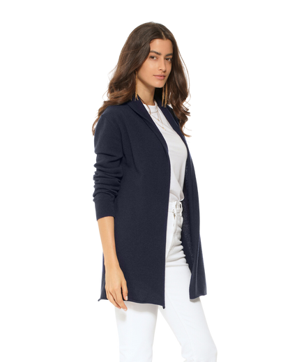 Monticelli Pure Cashmere Open Front Cardigan Night Blue 2