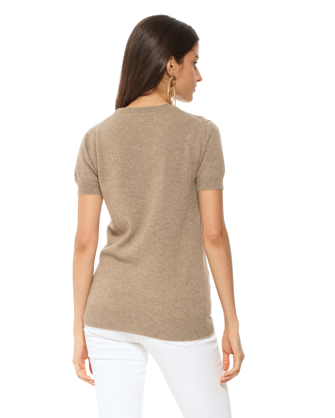 Monticelli Women's Pure Cashmere T-Shirt Camel 3