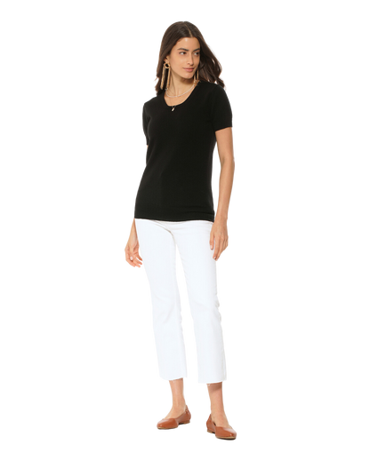 Monticelli Women's Pure Cashmere T-Shirt Black 4