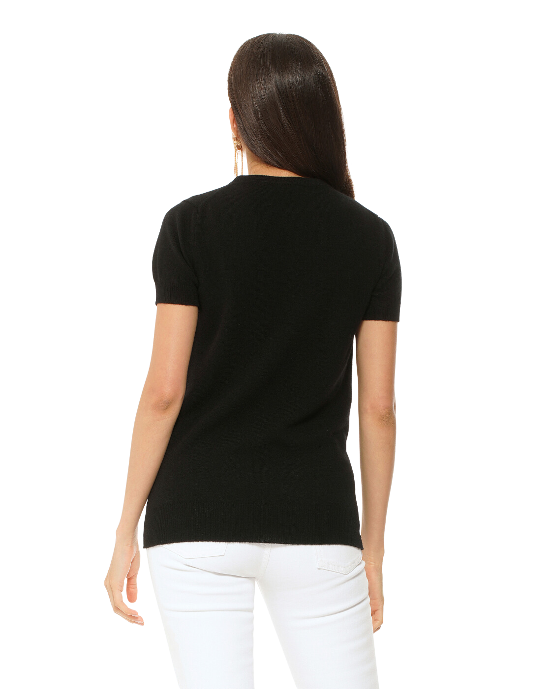 Monticelli Women's Pure Cashmere T-Shirt Black 3