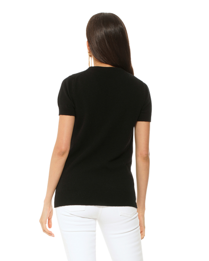 Monticelli Women's Pure Cashmere T-Shirt Black 3