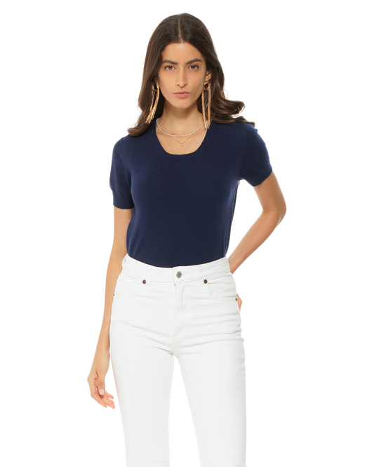 Monticelli Women's Pure Cashmere T-Shirt Blue 1