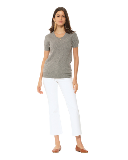 Monticelli Women's Pure Cashmere T-Shirt Medium Grey 4