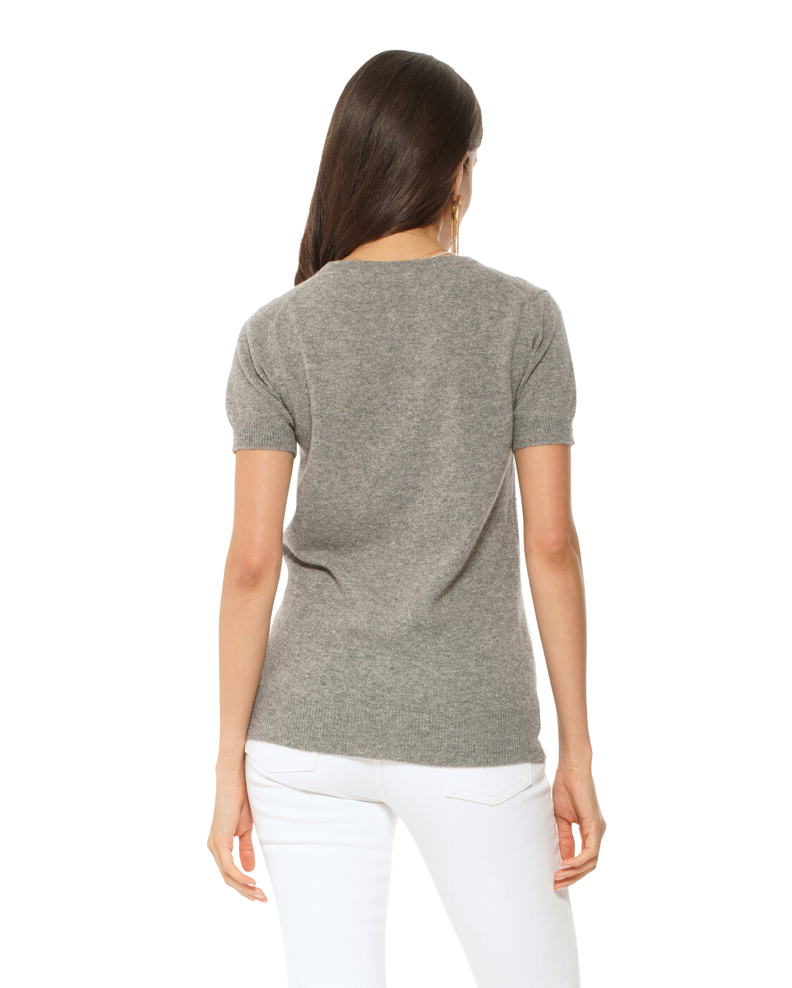 Monticelli Women's Pure Cashmere T-Shirt Medium Grey 2