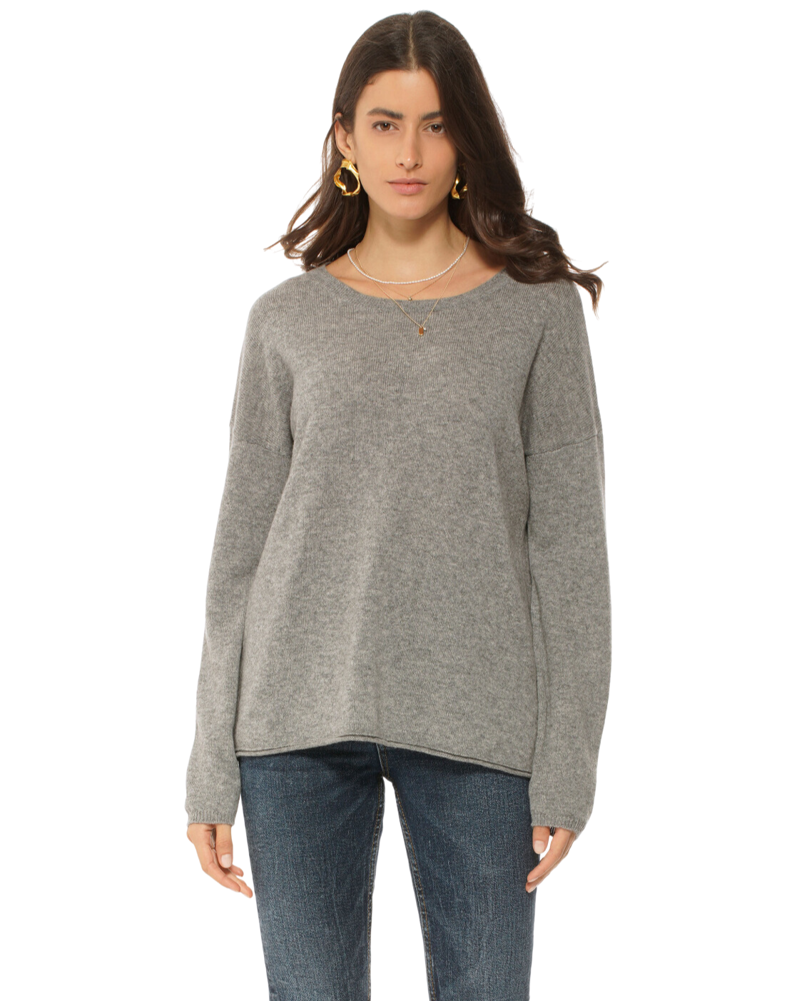 Monticelli Women's Pure Cashmere Lounge Sweater Medium Grey 1