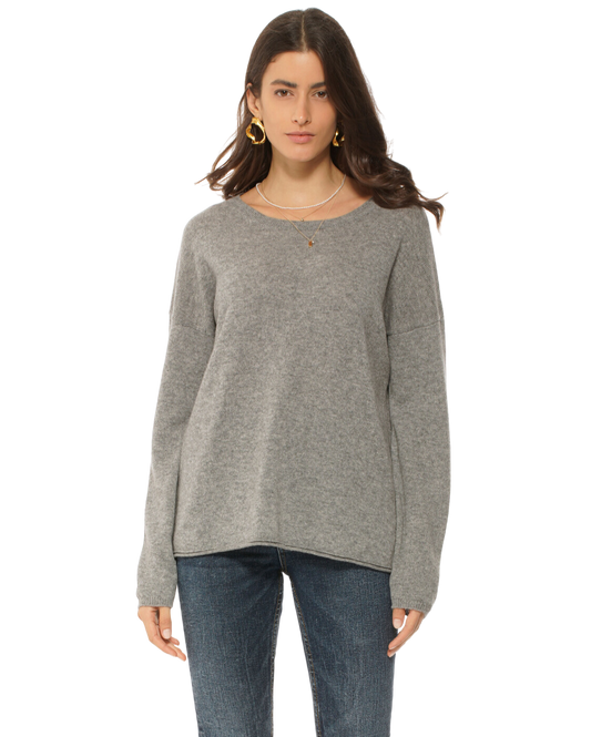 Monticelli Women's Pure Cashmere Lounge Sweater Medium Grey 1