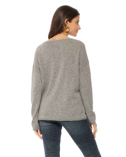 Monticelli Women's Pure Cashmere Lounge Sweater Medium Grey 4