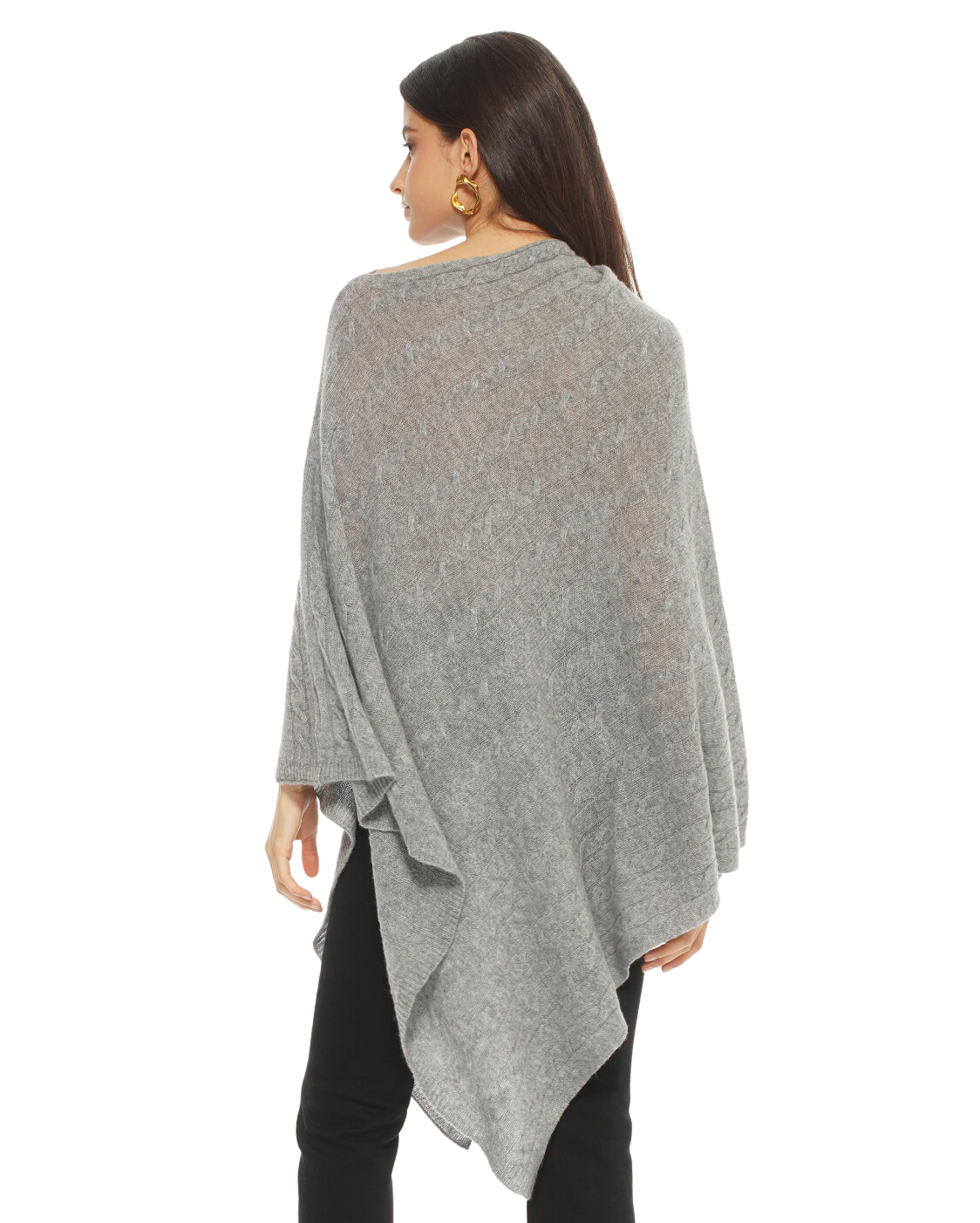 Gray sales cashmere poncho