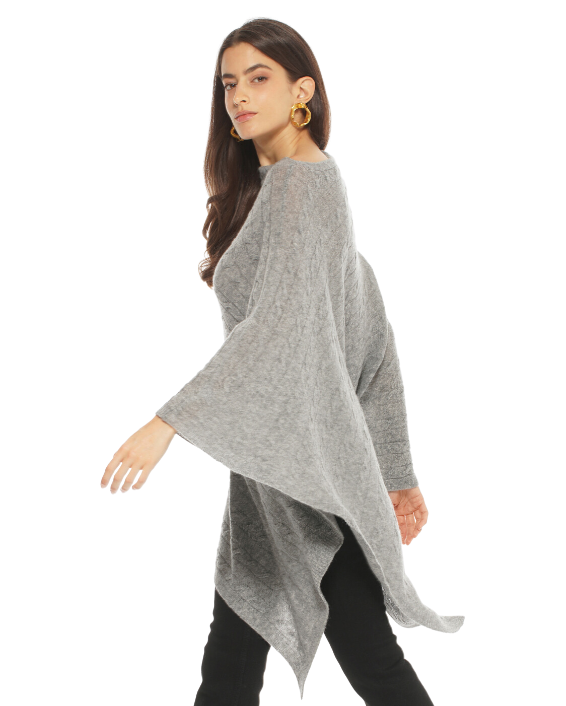 Cashmere sales asymmetrical poncho
