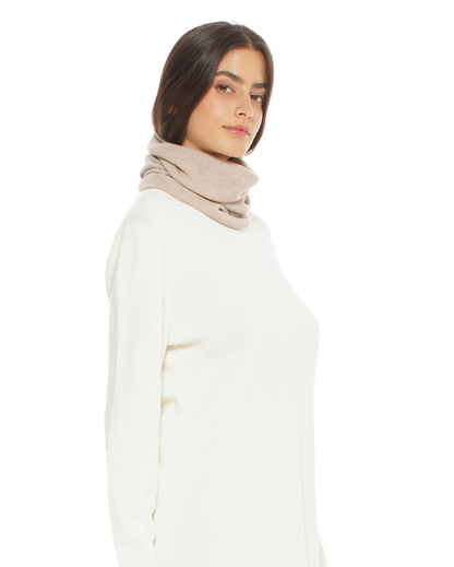 Monticelli Women's Pure Cashmere Collar Scarf Beige 2