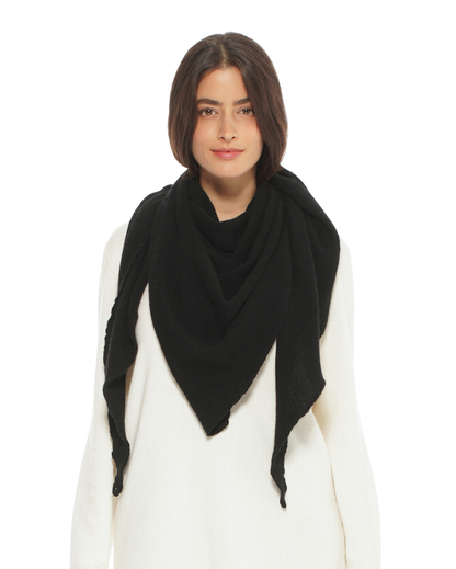 Monticelli Women's Pure Cashmere Foulard Black 2