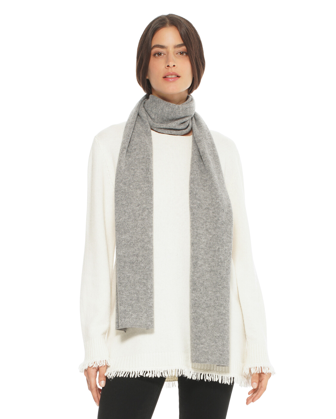 Monticelli Pure Cashmere Maxi Scarf Medium Grey 1