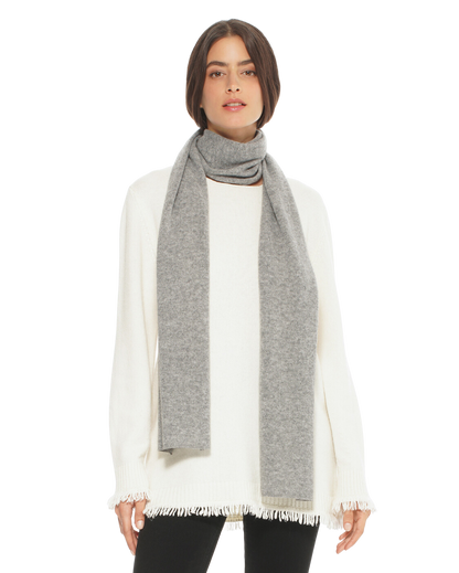 Monticelli Pure Cashmere Maxi Scarf Medium Grey 1