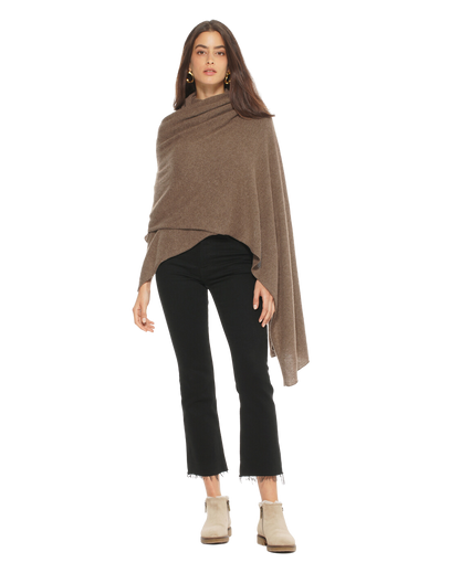 Monticelli Women's Pure Cashmere Wrap Brown  Made In Italy 2