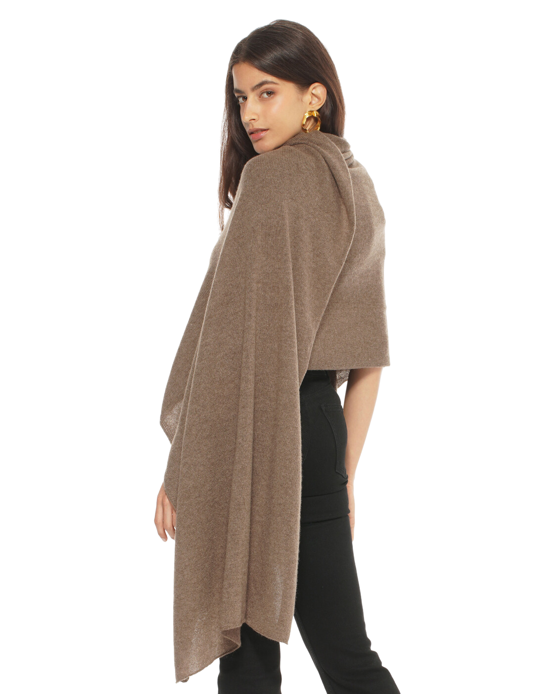 Monticelli Women's Pure Cashmere Wrap Brown  Made In Italy 3