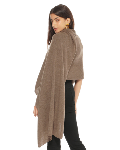 Monticelli Women's Pure Cashmere Wrap Brown  Made In Italy 3