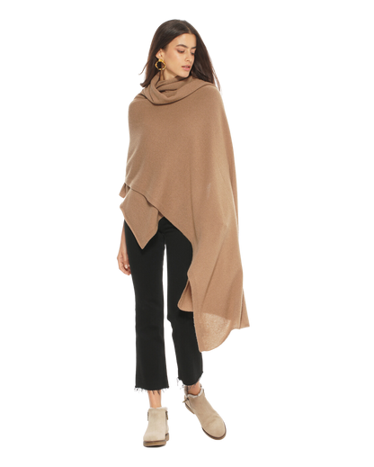 Monticelli Women's Pure Cashmere Wrap Camel 5