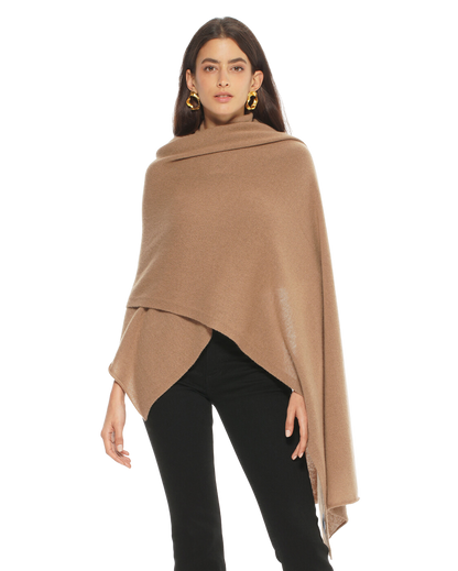 Monticelli Women's Pure Cashmere Wrap Camel 2