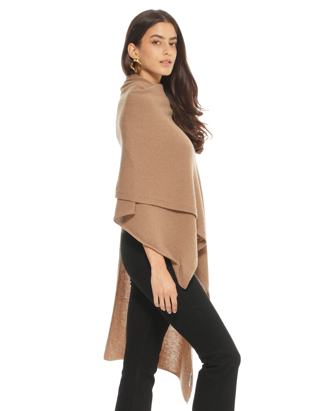 Monticelli Women's Pure Cashmere Wrap Camel 3