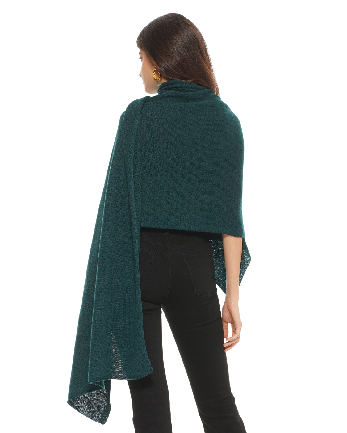 Women's Pure Cashmere Wrap, Green Color