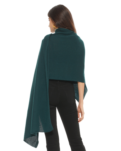 Women's Pure Cashmere Wrap, Green Color