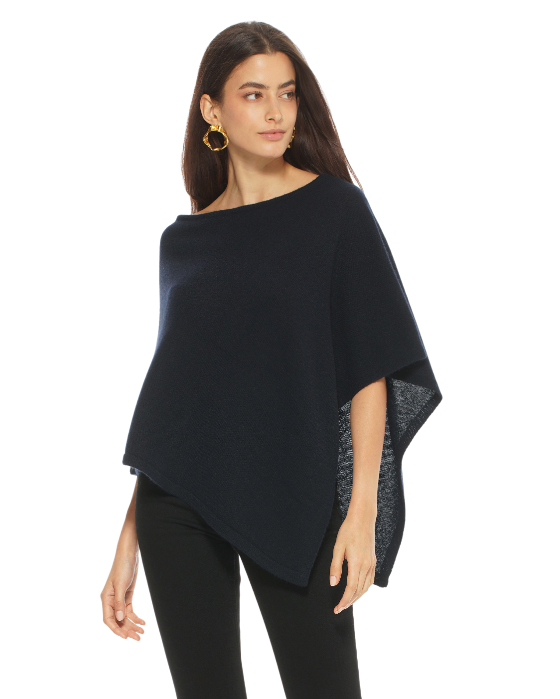 Monticelli Pure Cashmere Capelet Poncho Night Blue 1