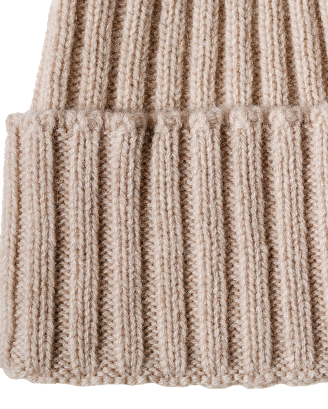 Monticelli Pure Cashmere Ribbed Hat Beige 6