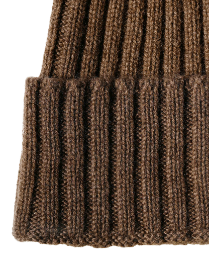 Monticelli Pure Cashmere Ribbed Hat Brown 6