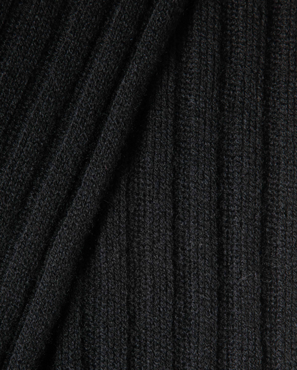 Monticelli Pure Cashmere Ribbed Scarf Black 4