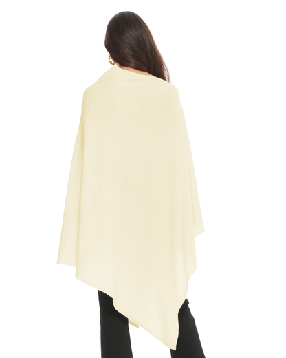 Women's Pure Cashmere Long Poncho Butter Yellow