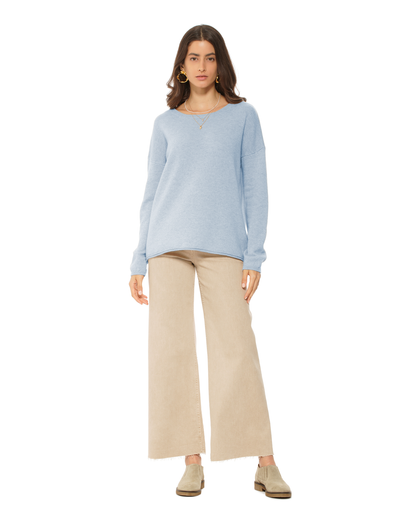 Women's Pure Cashmere Lounge Sweater Baby Blue