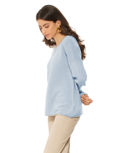 Women's Pure Cashmere Lounge Sweater Baby Blue