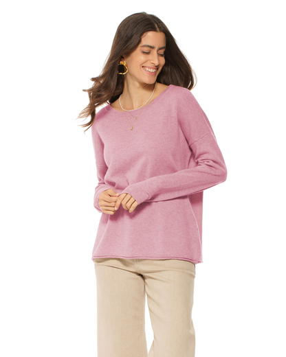 Women's Pure Cashmere Lounge Sweater Baby Pink