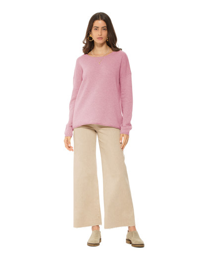 Women's Pure Cashmere Lounge Sweater Baby Pink