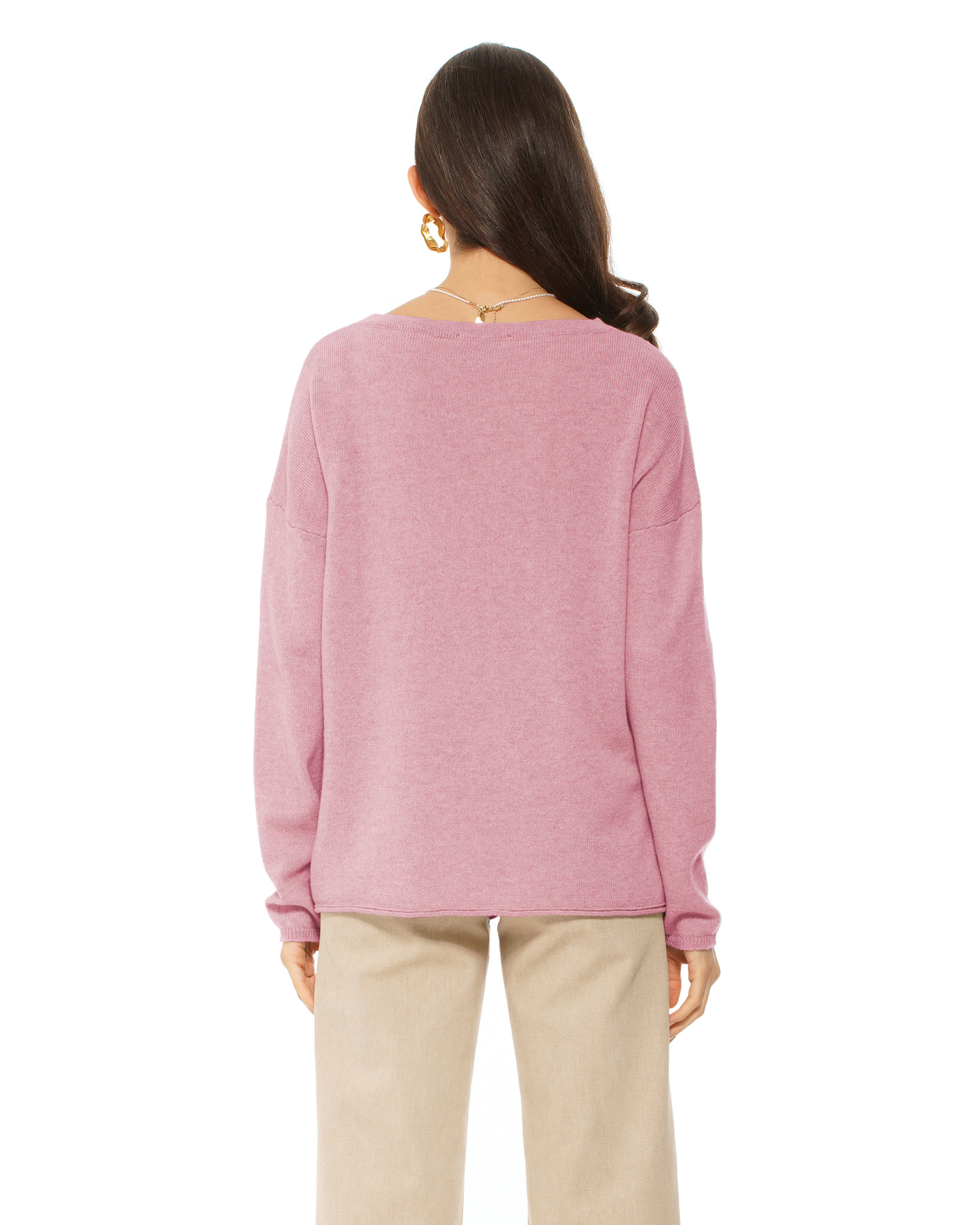 Women's Pure Cashmere Lounge Sweater Baby Pink