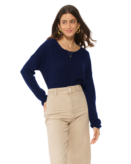 Women's Pure Cashmere Lounge Sweater Blue