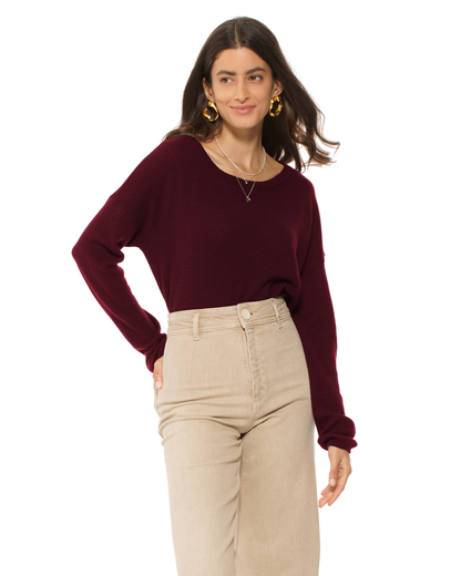 Women's Pure Cashmere Lounge Sweater Bordeaux