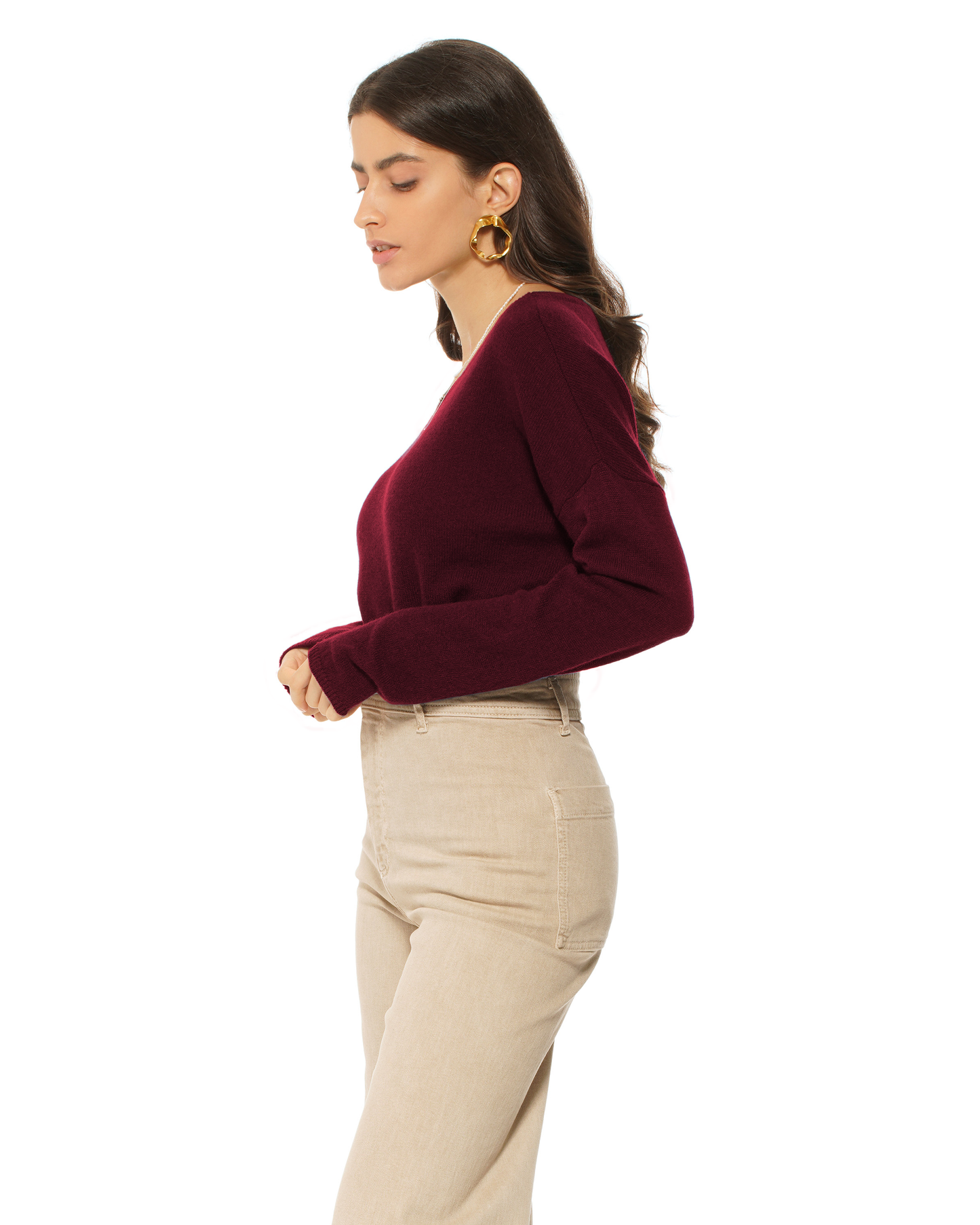 Women's Pure Cashmere Lounge Sweater Bordeaux