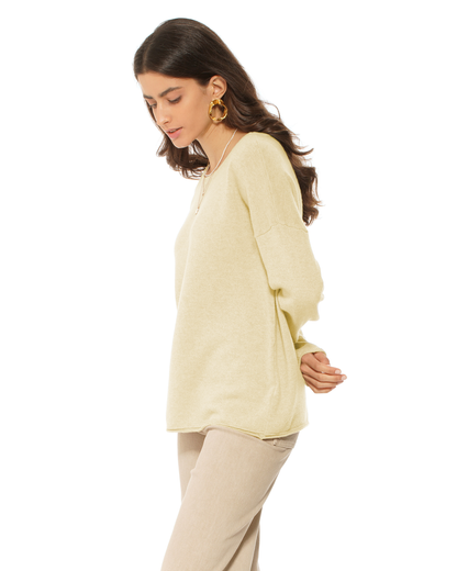 Women's Pure Cashmere Lounge Sweater Butter Yellow