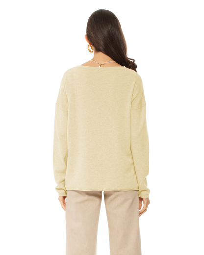 Women's Pure Cashmere Lounge Sweater Butter Yellow