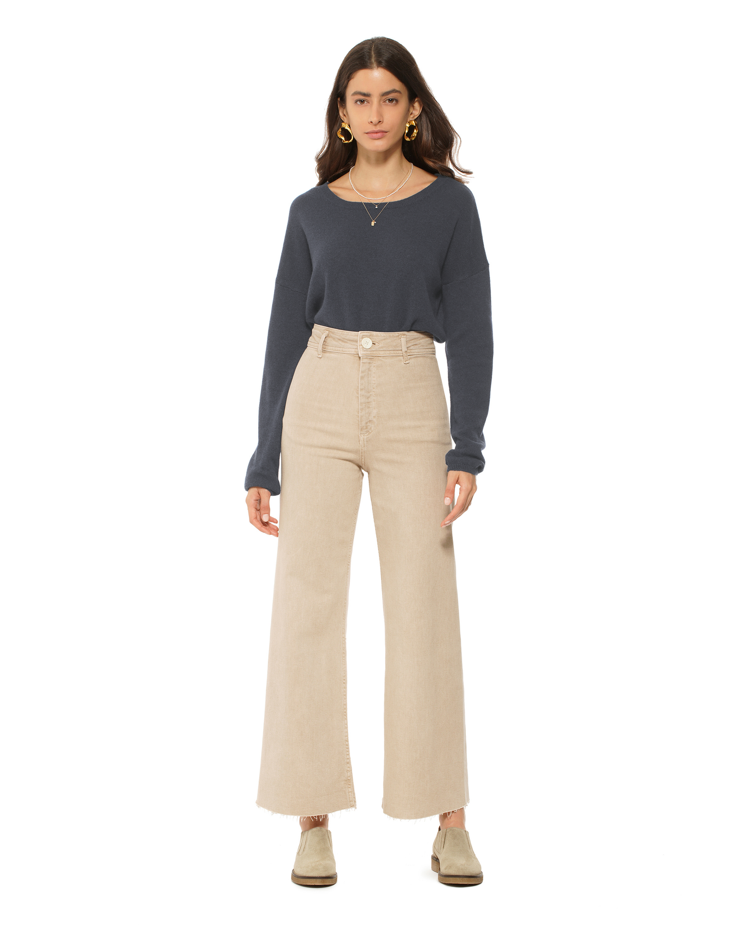 Women's Pure Cashmere Lounge Sweater Charcoal
