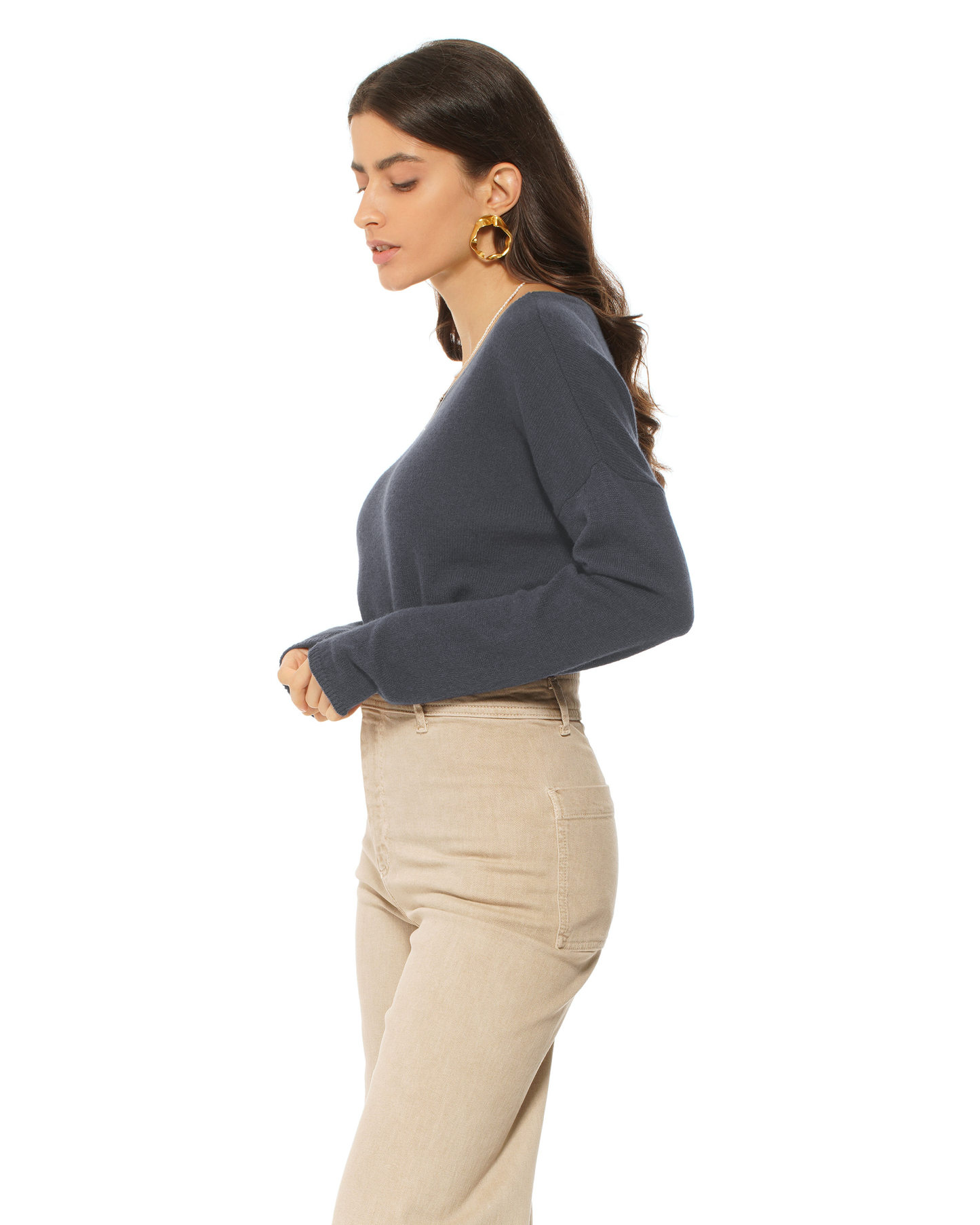 Women's Pure Cashmere Lounge Sweater Charcoal