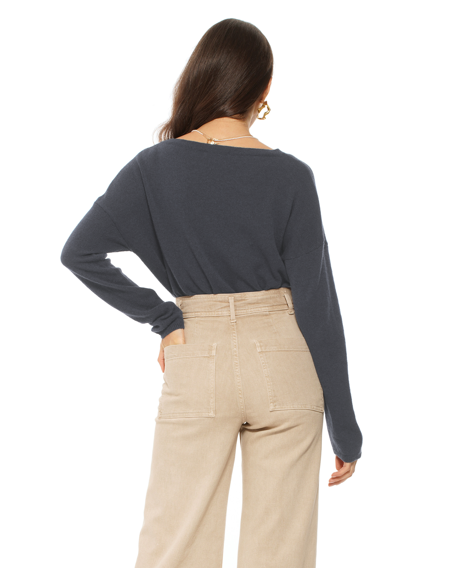 Women's Pure Cashmere Lounge Sweater Charcoal