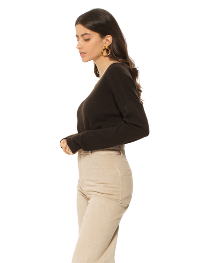 Women's Pure Cashmere Lounge Sweater Coffee