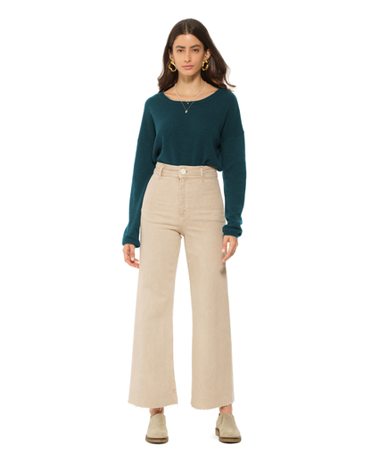 Women's Pure Cashmere Lounge Sweater Forest Green