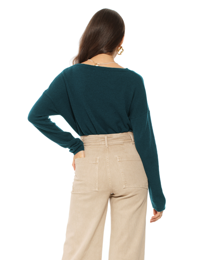 Women's Pure Cashmere Lounge Sweater Forest Green