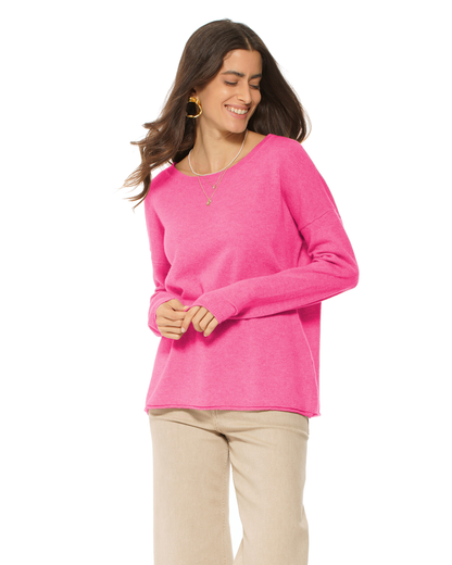 Women's Pure Cashmere Lounge Sweater Fuchsia