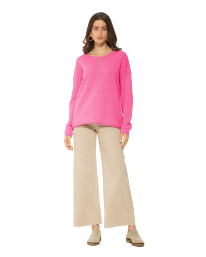 Women's Pure Cashmere Lounge Sweater Fuchsia