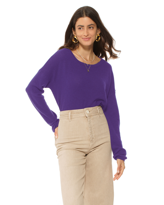 Women's Pure Cashmere Lounge Sweater Iris Purple